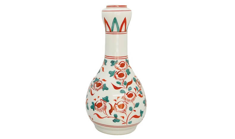 茶道具 花入（はないれ） 赤絵 花入 手塚 祥堂