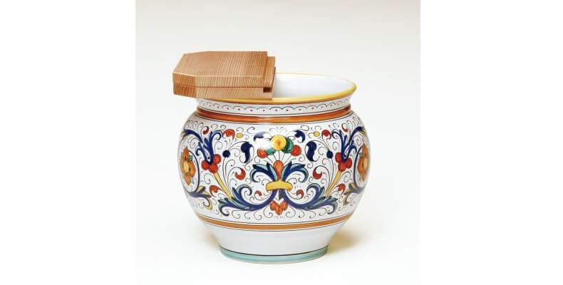 水屋瓶（みずやがめ） 水屋瓶 イタリア デルータ ※杉割蓋付 グラズィア製