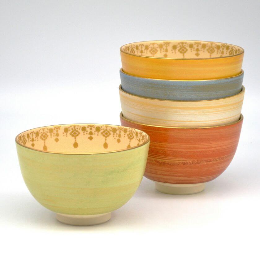 茶道具 数茶碗(かずちゃわん) 数茶碗 新色変 瓔珞紋 5客 宮地 英香(102749)