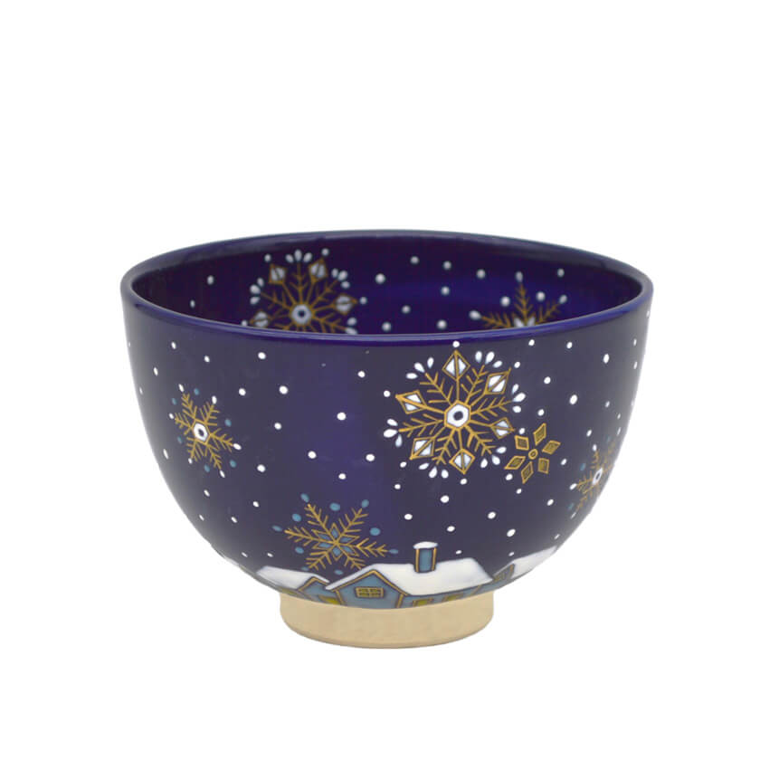 老舗茶舗千紀園の茶道具 抹茶茶碗 雪景色 巌窯 クリスマス 聖誕節
