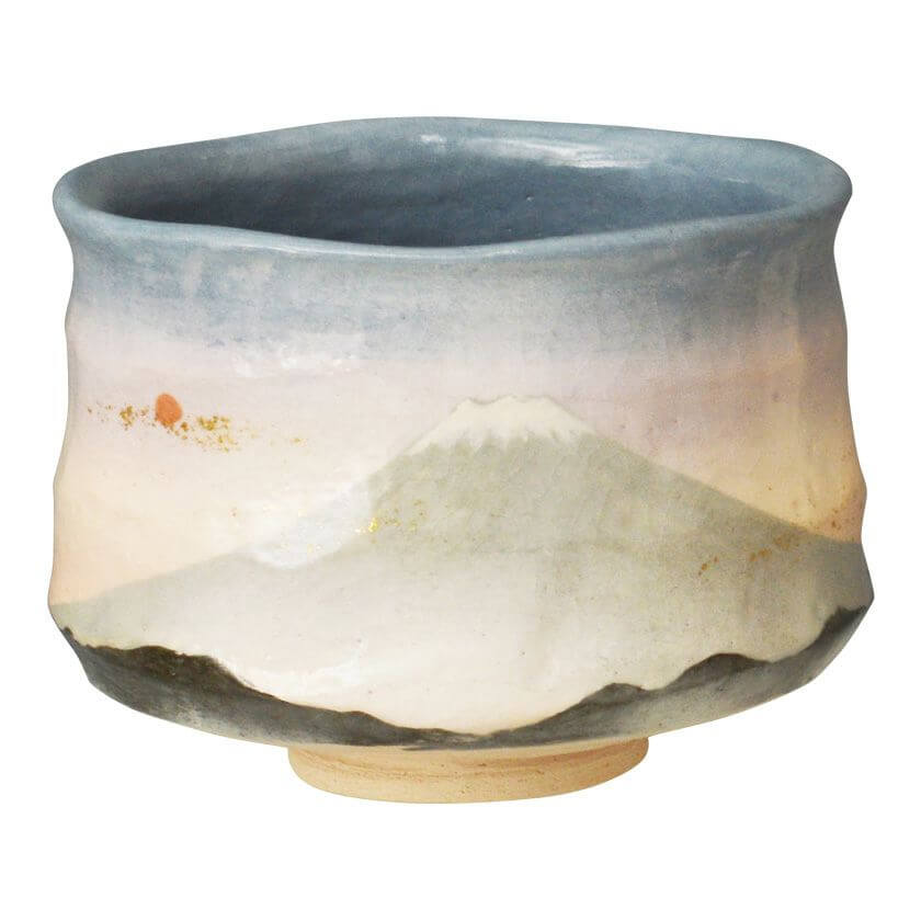 老舗茶舗千紀園の新春の茶道具 楽茶碗 富士の夜明け 吉村楽入
