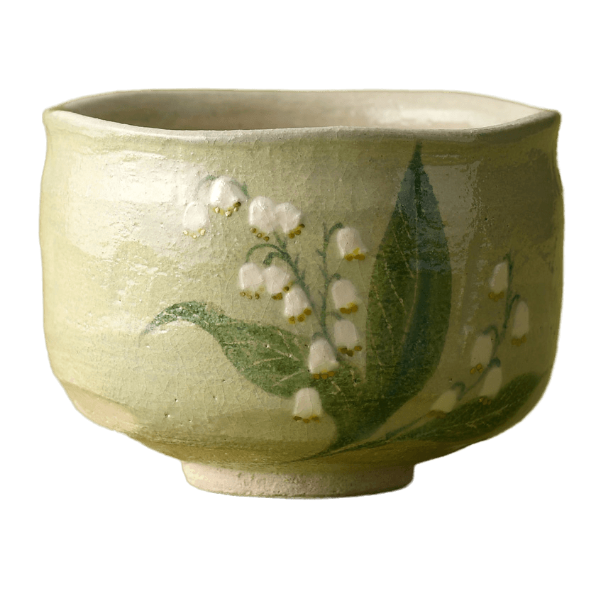 吉村 楽入・季節茶碗 スズランの絵（202542）