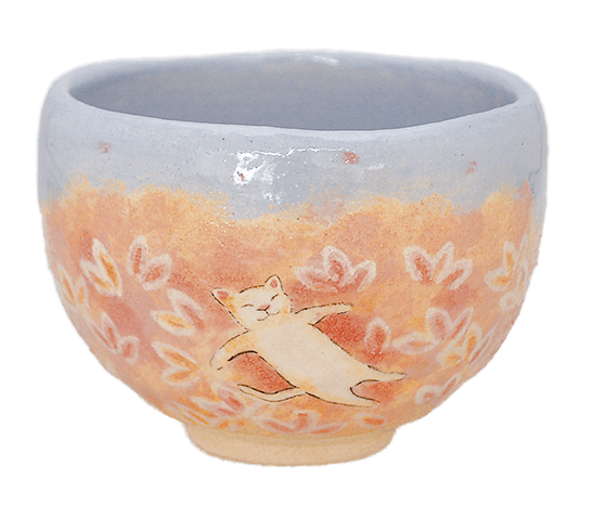 吉村 楽入・夢みる猫茶碗（801442）