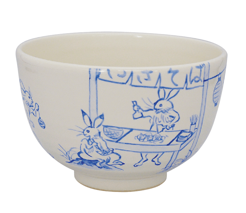 山岡 善昇・白釉茶碗 夏祭り（801450）