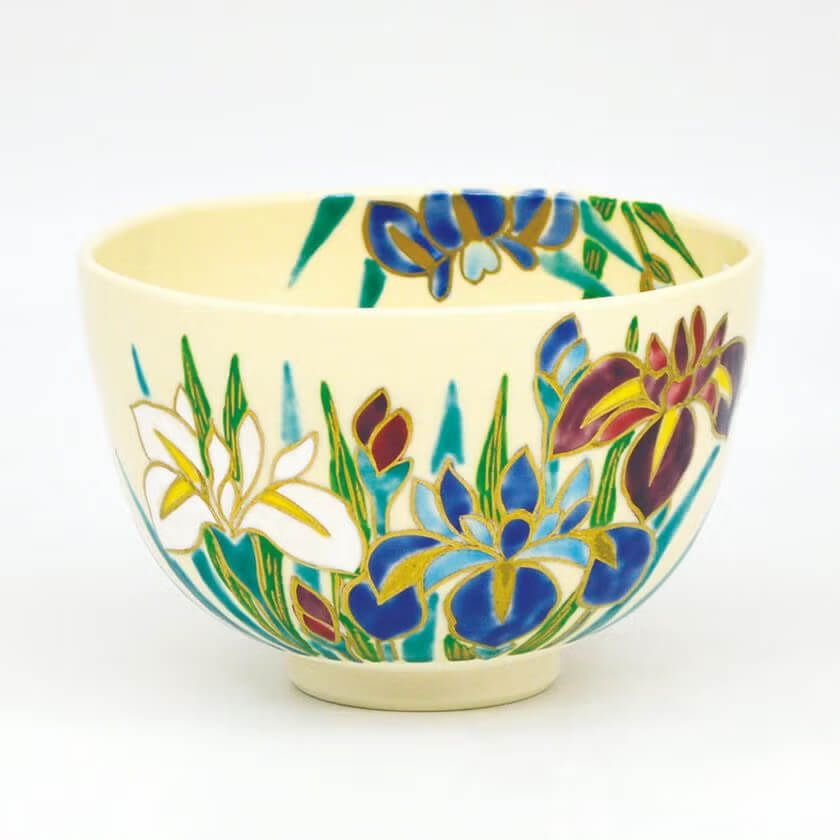 伊坂 清香・茶碗 仁清 花菖蒲(107767)