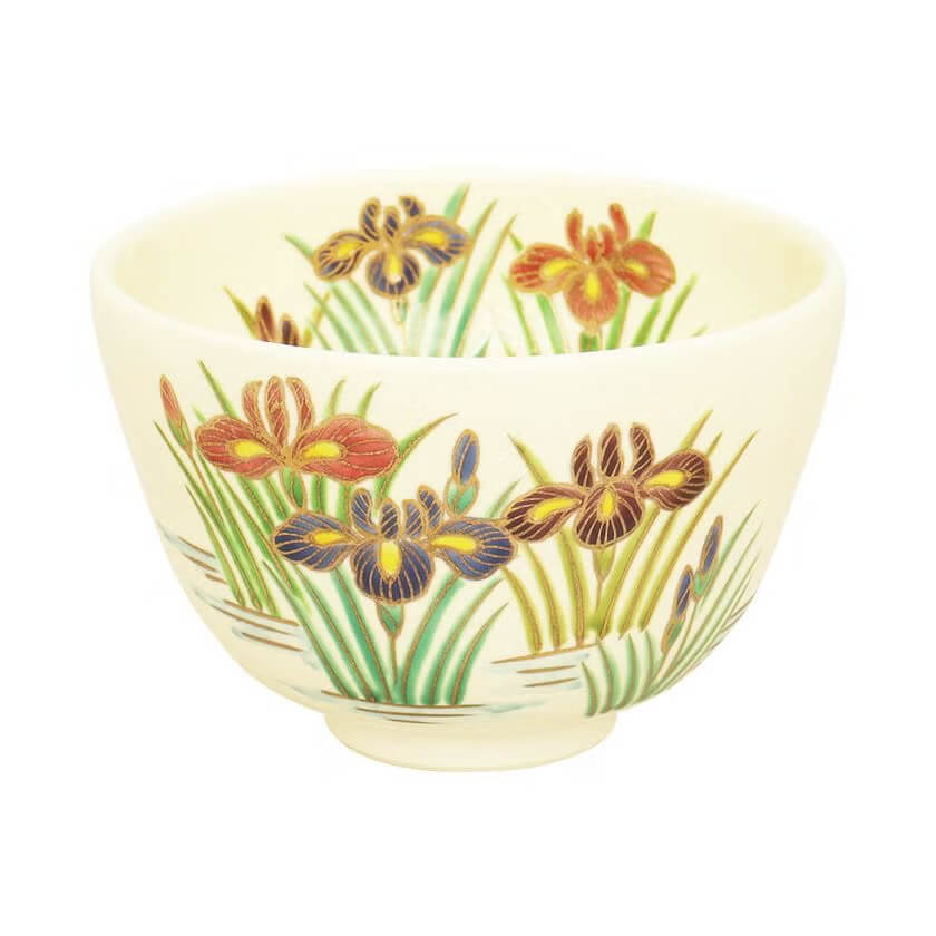 加藤 悠楽・茶碗 色絵 花菖蒲(702279)
