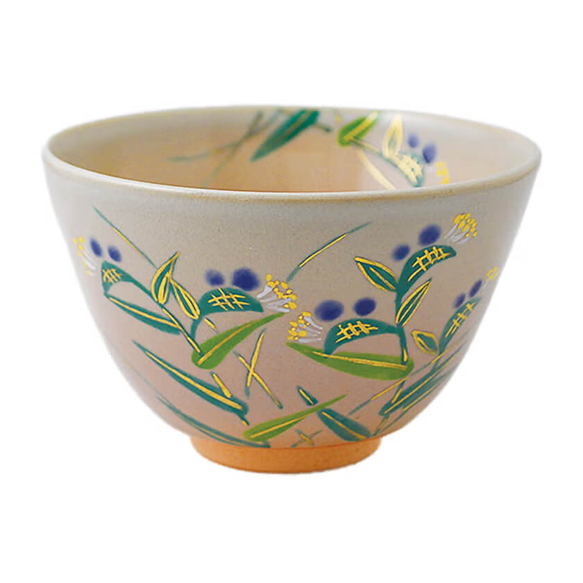 木村 利斉・色絵茶碗 露草(801443)