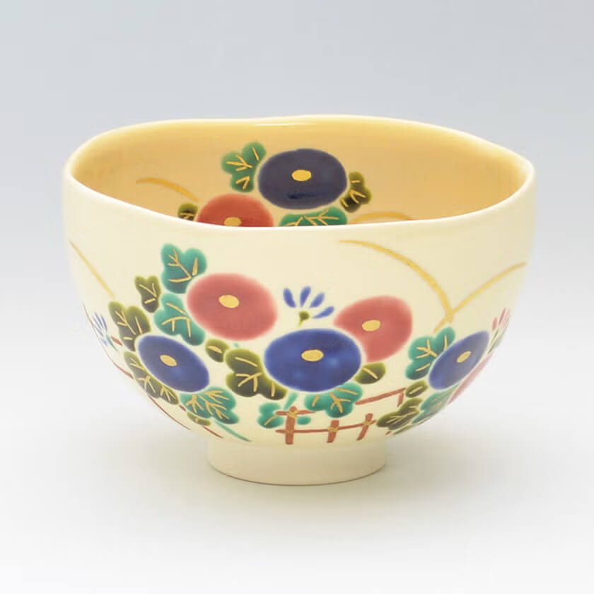 新井 京華・茶碗 掛分色絵 万寿菊702402