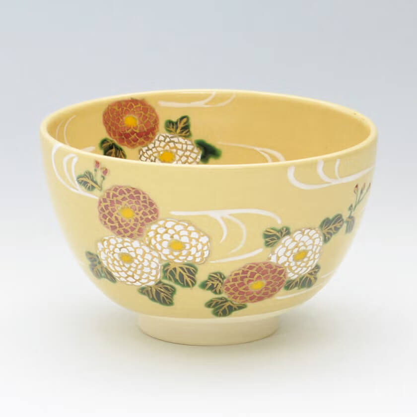 加藤 永山・茶碗 色絵 万寿菊702403