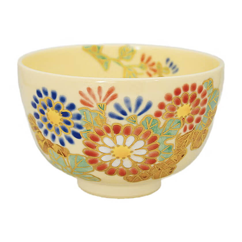 小野 志峰・色絵茶碗 菊801444
