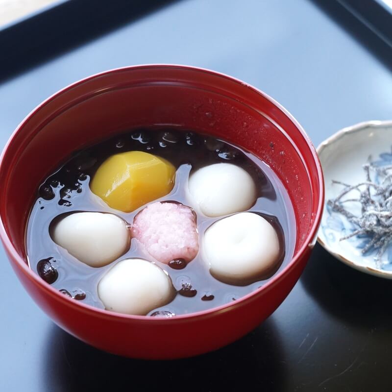 千紀園茶房(喫茶・カフェ)道明寺餅入り白玉ぜんざい