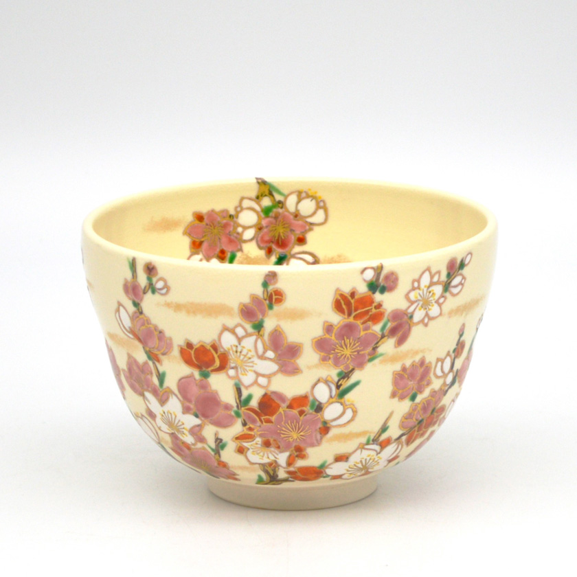 抹茶茶碗　桃の花 色絵 桃の花 抹茶茶碗 茶碗・めし碗 清香〜きよか〜 通販 18835062
