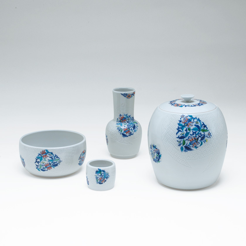 茶道具　皆具 茶道具 皆具（かいぐ） 皆具 色彩 サラサ彫 寺尾陶象