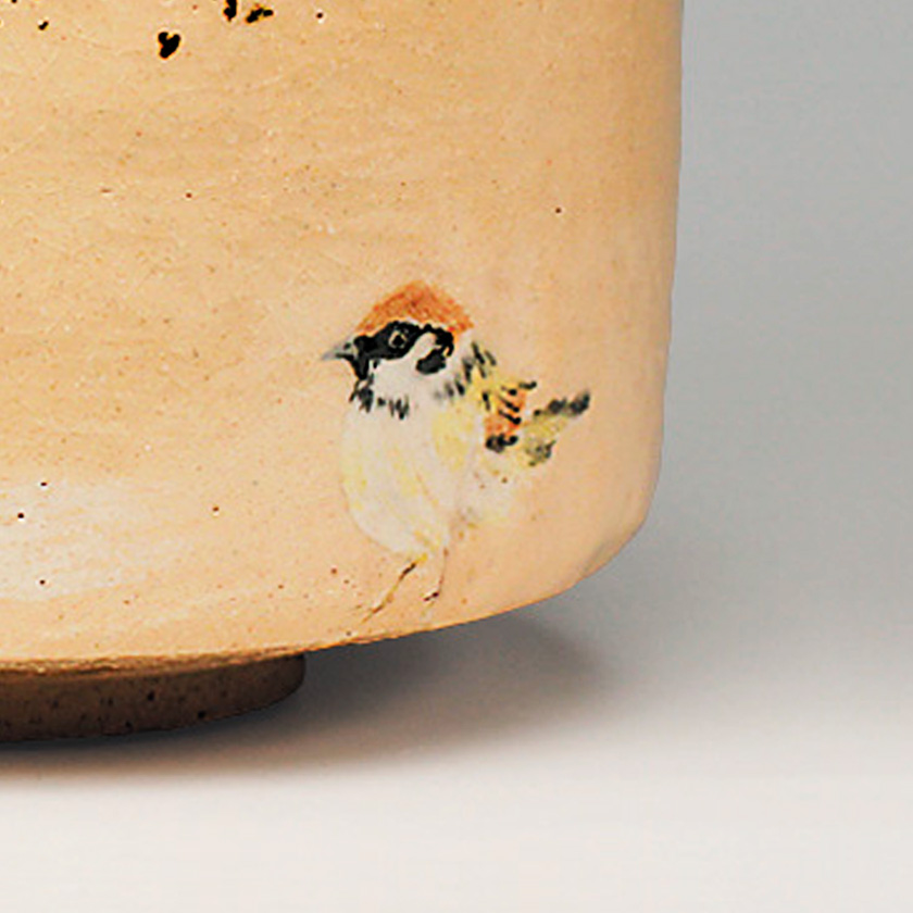 茶道具 抹茶茶碗（まっちゃちゃわん） 稲穂に雀の絵 茶碗 吉村 楽入 
