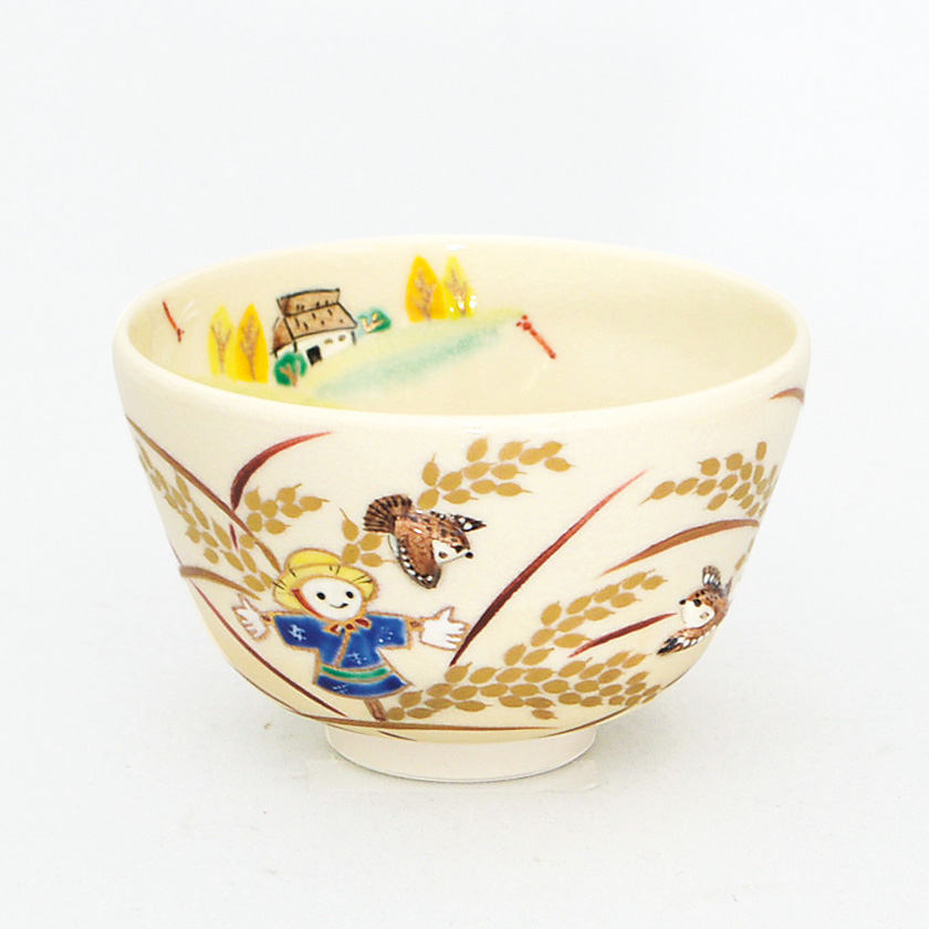 茶道具 抹茶茶碗（まっちゃちゃわん） 茶碗 仁清 稲穂（雀付） 小手鞠 