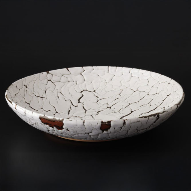 日ノ出窯　岩崎政雄　龍爪梅花皮　壷「宝」（たから）